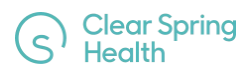 Clear Spring Health logo, a registered trademark of Clear Spring Health