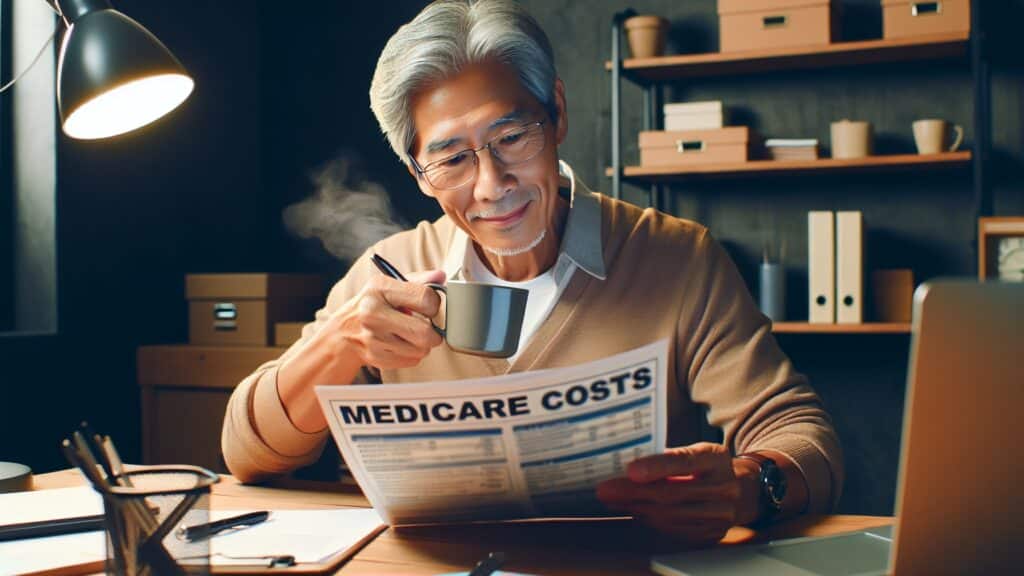 An image of a man in his office reading a brochure about what Medicare Supplement Plan A covers.