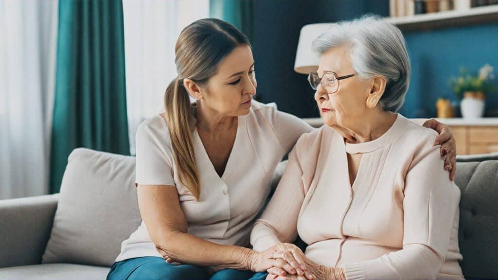 A daughter sits with her aging mother in the living room. She is her mother's caregiver and is exhausted. She needs help understanding 'Who Qualifies as a Caregiver Under Medicare Rules?'.