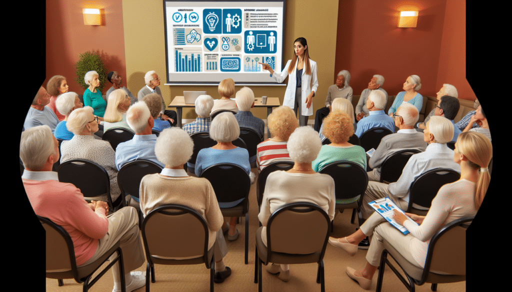 A group of seniors gathered at their local senior center listening to an agent explain "Why Are People Leaving Medicare Advantage Plans?"