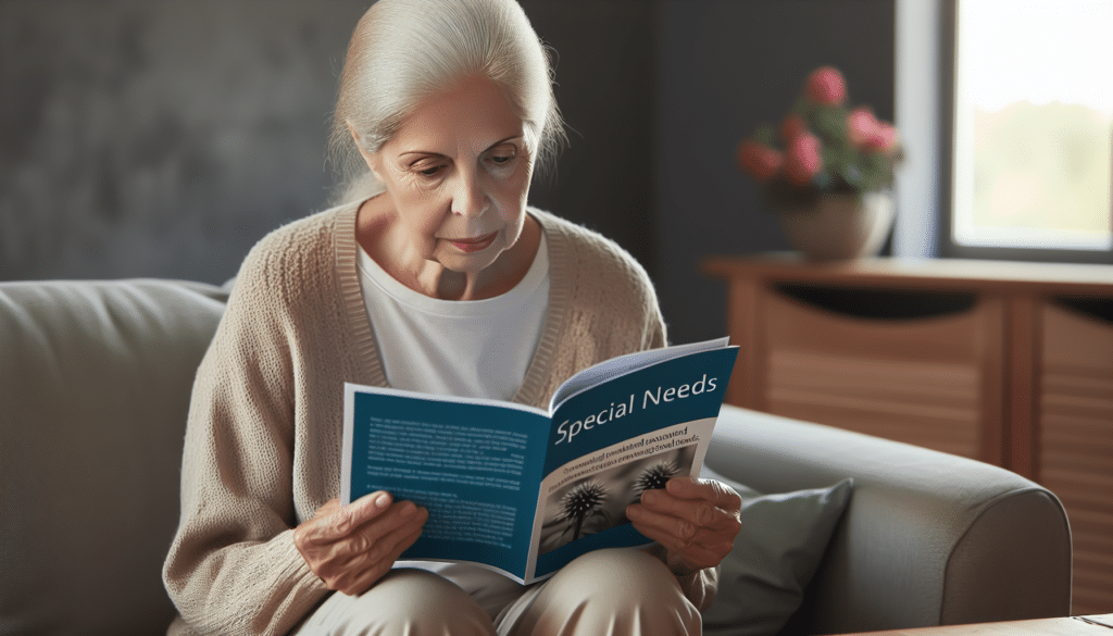 A frail-looking woman reading about the  benefits of a Medicare Special Needs Plans